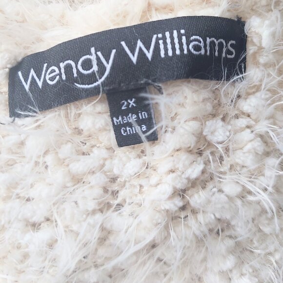 Wendy Williams Womens Size 2X Ivory All Season Sleeveless Knee Length Cardigan - Picture 7 of 8